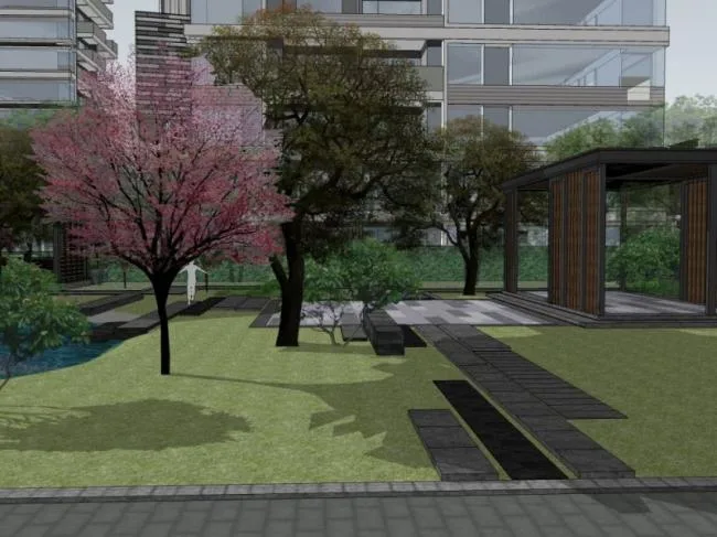 Sketchup Landscape Model | Community Landscape, Residential Landscape, Modern Style