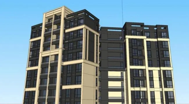 Sketchup Residential Model | High rise residential, ground floor commercial, modern style