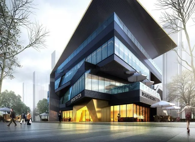 Sketchup Business Model | Multi story Sales Office, Commercial Building, Modern Style