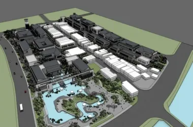 SketchUp Business Model: Multi-Story Commercial Street in Modern Chinese Style-BIM WORLD