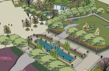 Classical Square Landscape Design in SketchUp-BIM WORLD