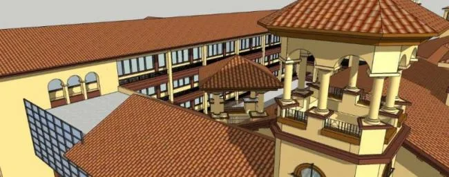 Sketchup Hotel Model | Multi story Hotel, Classical Style