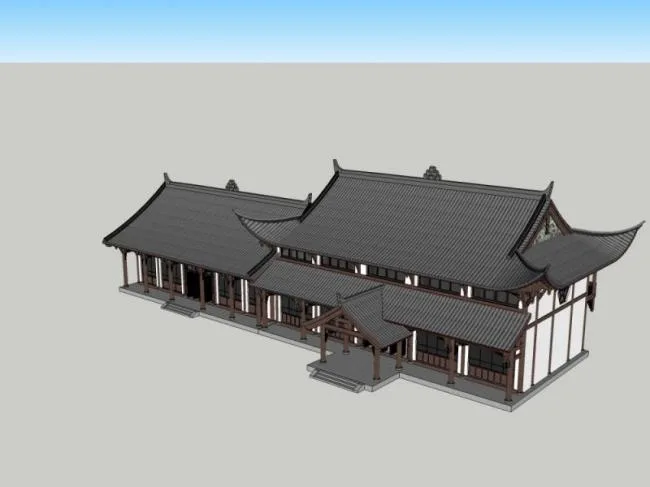 Sketchup Ancient Architecture Model | Multi story Ancient Residential Buildings, Ancient Architecture, Chinese Style