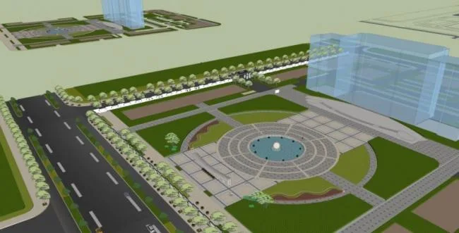 Sketchup Landscape Model | Office Landscape, Chinese Style