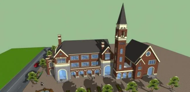 SketchUp Business Model Featuring Clubhouse in European Classical Style