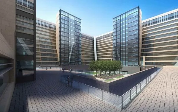 Modern Multi-Story Office Building Model in SketchUp