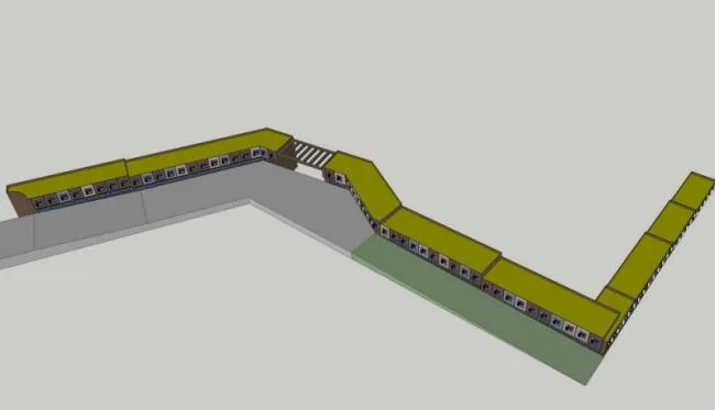 Sketchup Business Model | Multi story street side commercial, modern style
