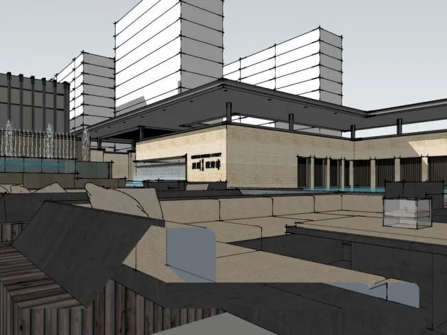 Sketchup Business Model | Multi story Sales Office, Commercial Building, Modern Style