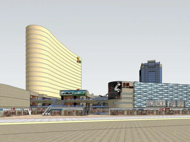 Sketchup Complex Model | Multi story Commercial Complex, Hotel, Office, Modern Style