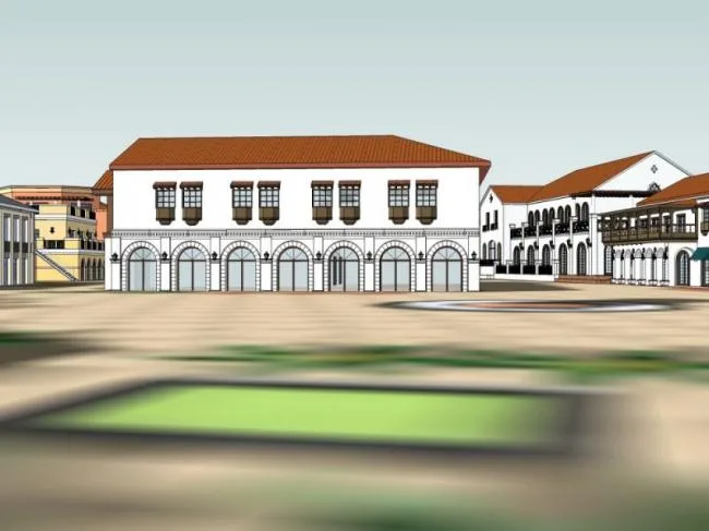 Sketchup Business Model | Multi story Commercial Street, Classical Style