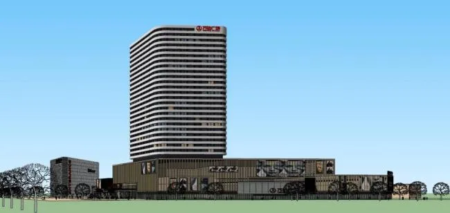 Sketchup Complex Model | Lingshuiwan Wanda Plaza, a mixed use commercial and high-rise complex with modern style