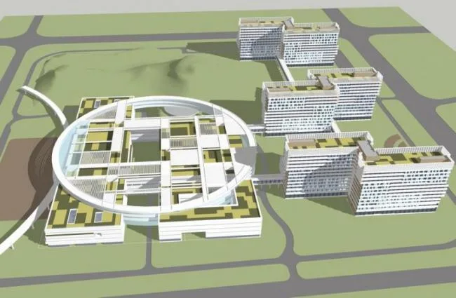 Modern Multi-Story Hospital Model in SketchUp