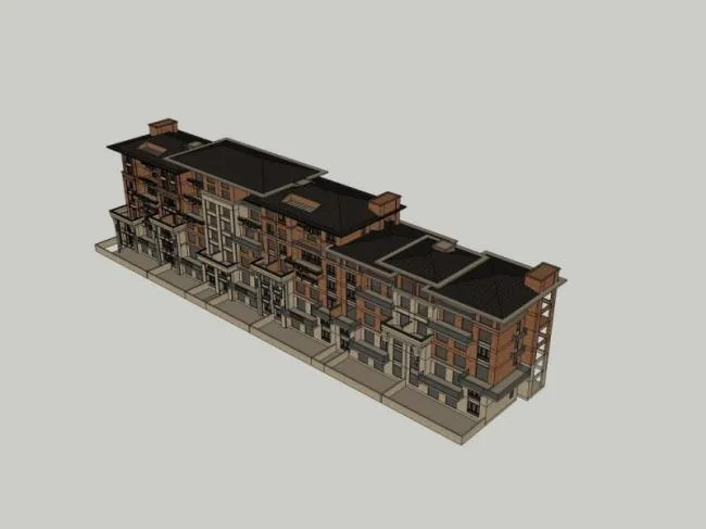 Sketchup Villa Model | Multi row Villa, European Style