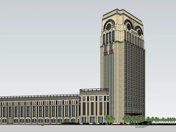 Sketchup Hotel Model | High rise Hotel, Commercial, European Classical Style
