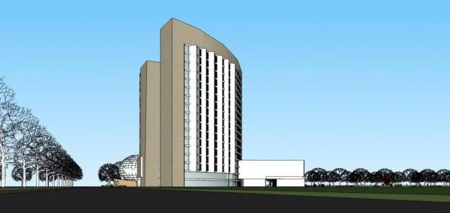 Sketchup Hotel Model | High rise Hotel Office, Modern Style