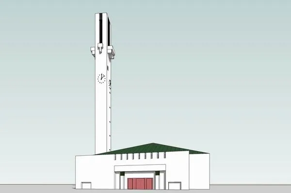 Shannajoki City Government Center: Multi-Story Public Office Model in SketchUp