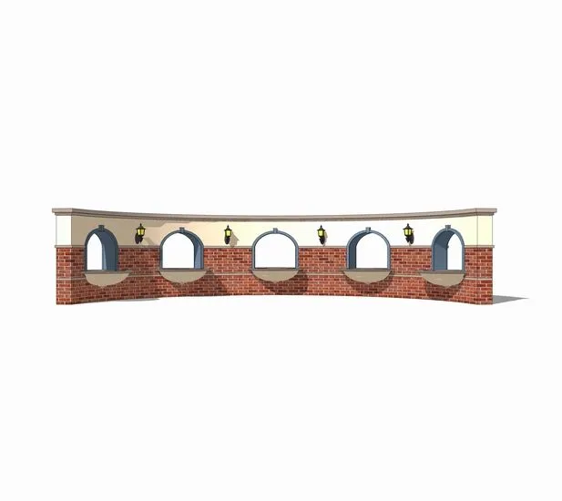 Sketchup Material Model | European Landscape Wall, Material Component Components