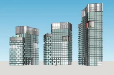 Modern High-Rise Curved Office Building Model in SketchUp-BIM WORLD