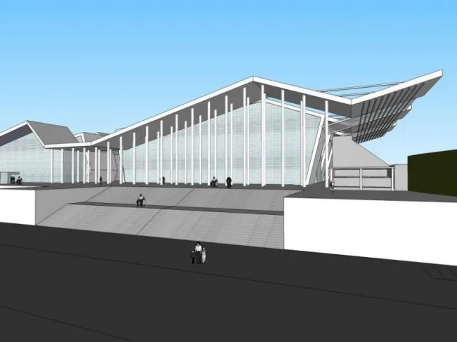 Modern Multi-Story Gymnasium Model in SketchUp