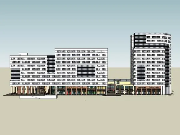 Sketchup Complex Model | Multi story High rise Complex, Office Building, Commercial, Residential, Modern Style
