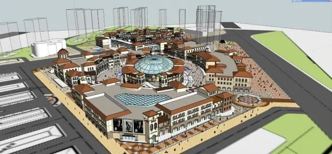 Sketchup Business Model | Multi story commercial street, haute couture, Spanish style, Mediterranean, classical style