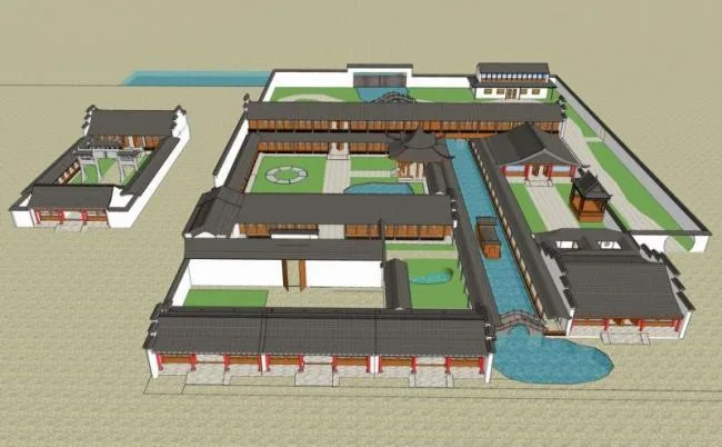 Sketchup Ancient Architecture Model | Suzhou Garden Architecture, Chinese Style, Chinese Garden, Ancient Architecture