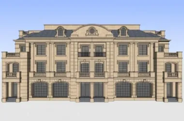 Classical Style Stacked Villa Model in SketchUp-BIM WORLD