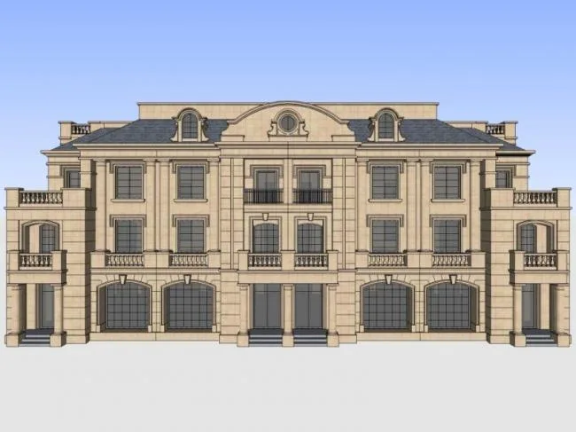Classical Style Stacked Villa Model in SketchUp