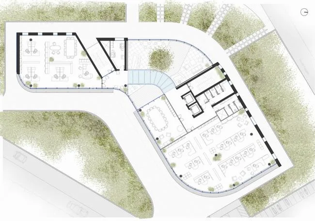 BIM Architecture | Grand Sculpture Under Blue and White Sun Screen: Forti Holding Spa Headquarters and Office Building in Italy/ATIproject