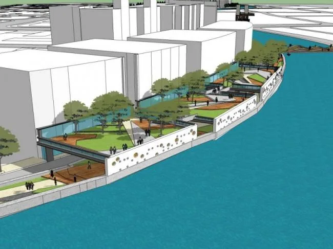 Sketchup Landscape Model | Waterfront Landscape, Modern Style