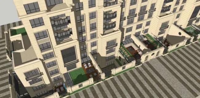 Sketchup Residential Model | High rise Residential Buildings, Classical Style