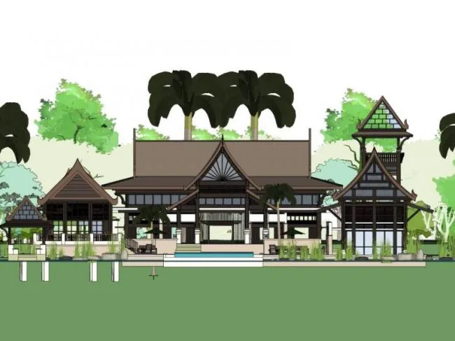 Classical Style Single-Family Villa SketchUp Model