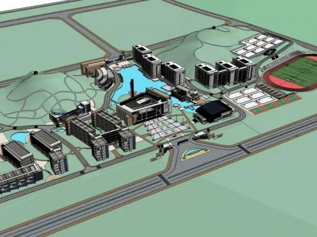 Sketchup School Model | Multi story School, Campus Educational Architecture, Modern Style