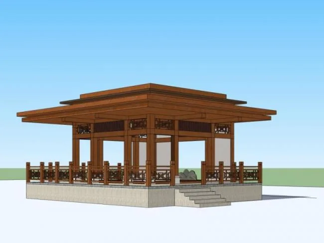 Sketchup Sketch Model | Pavilion, Chinese Style, Sketch