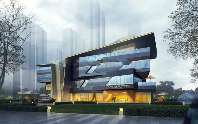 Sketchup Business Model | Multi story Sales Office, Commercial Building, Modern Style