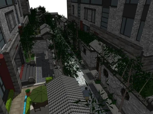 Sketchup Landscape Model | Courtyard Landscape, Residential Landscape, Chinese Style