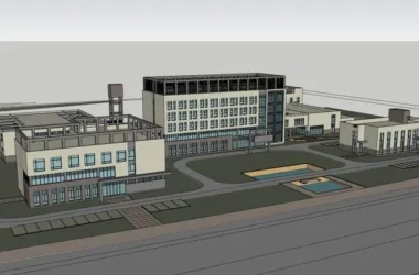 Modern Multi-Story Office Building Model in SketchUp-BIM WORLD