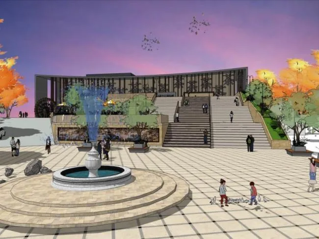 Sketchup Cultural Model | Multi story Museum Exhibition Hall, Cultural Architecture, Modern Style