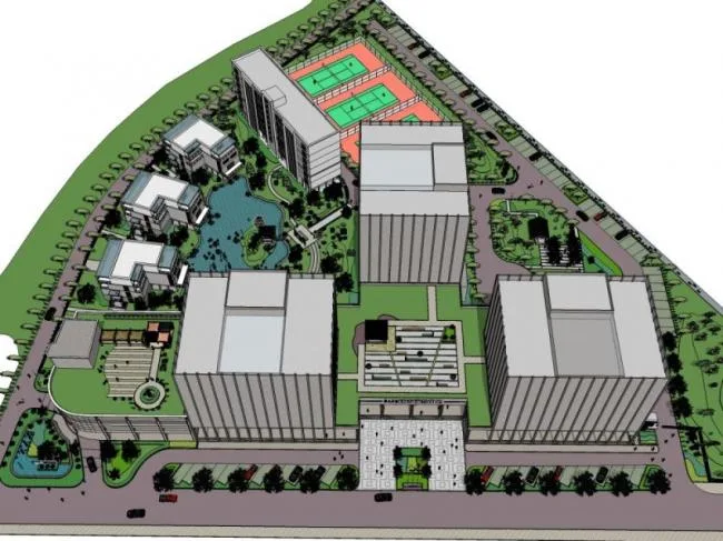 Modern Office Landscape Design | SketchUp 3D Model