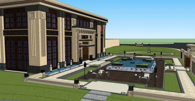 Sketchup Business Model | Multi story Commercial Club, Chinese Style