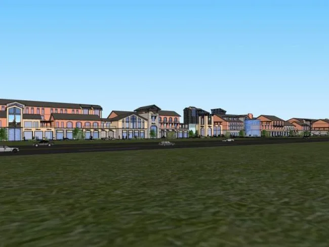Sketchup Business Model | Multi story Commercial Pedestrian Street, Modern Style
