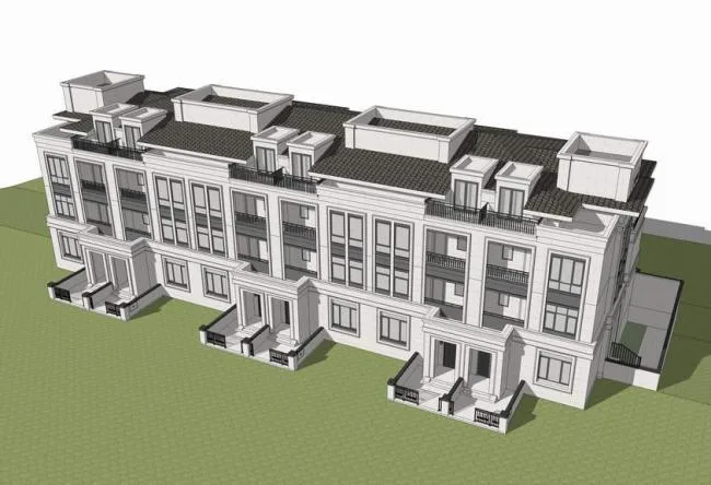 Sketchup Villa Model | Stacked Villa, Row Villa, Simplified European Style