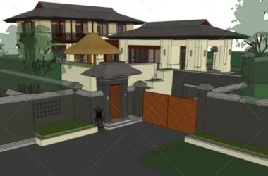 SketchUp Villa Model: Solo Villa by Vanke in Elegant Chinese Style-BIM WORLD