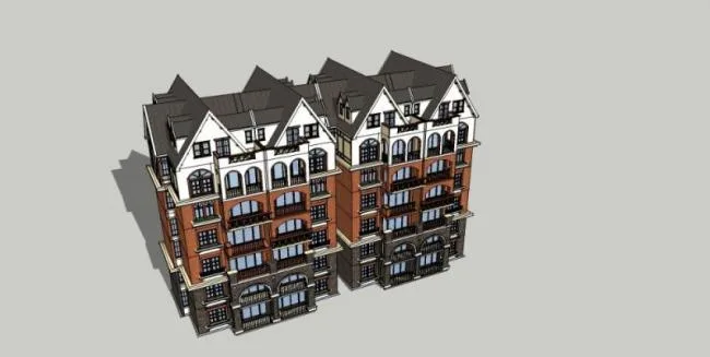 Sketchup Residential Model | Multi story Residence, Classical Style