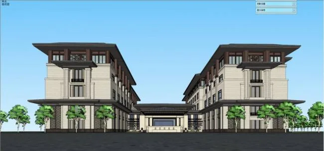 Sketchup Hotel Model | Multi story Hotel, Chinese Style