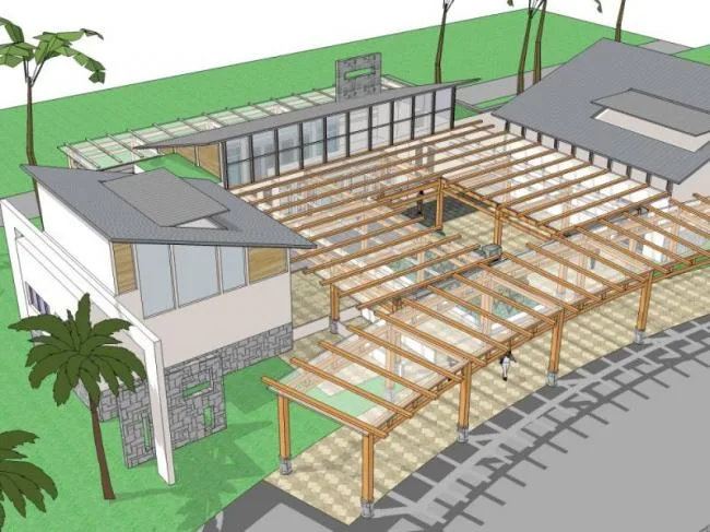 Sketchup Landscape Model | Poetry Corridor Landscape, New Chinese Style