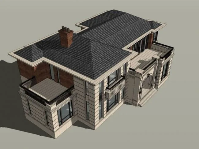 Sketchup Villa Model | Solo Villa, Modern Style
