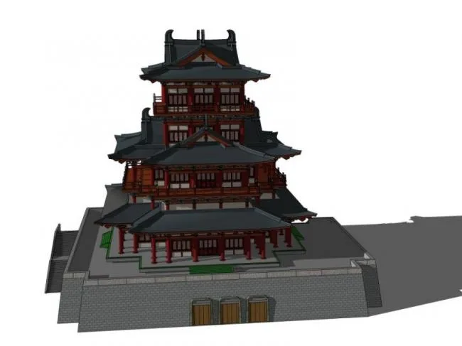 Sketchup Ancient Architecture Model | Multi story Attic, Chinese Style, Ancient Architecture