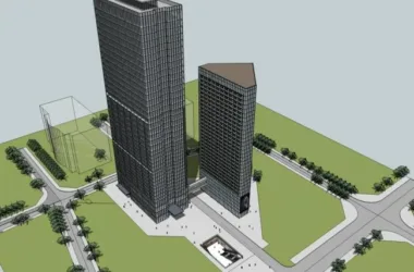 SketchUp Residential Model: Modern 39-Story High-Rise Building-BIM WORLD