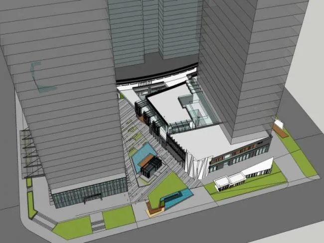 SketchUp Complex Model: Modern High-Rise Commercial Building